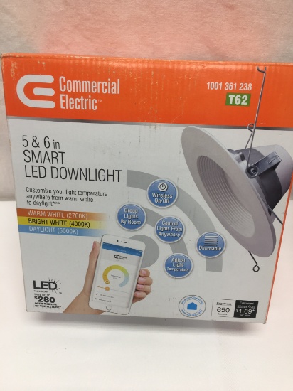 Commercial Electric T62 5 & 6 Inch Smart LED Downlight/Control with Smart Phone