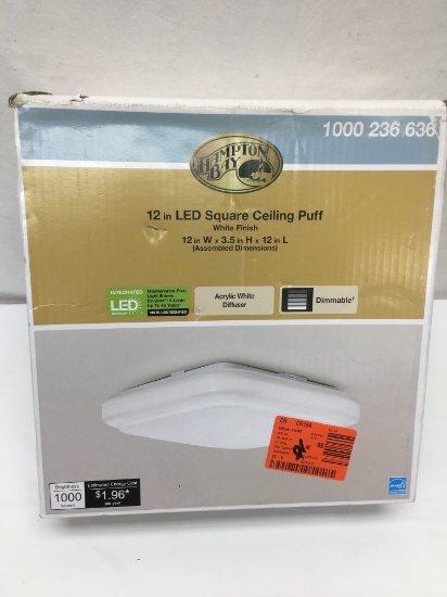 Hampton Bay 12 Inch LED Square Ceiling Puff