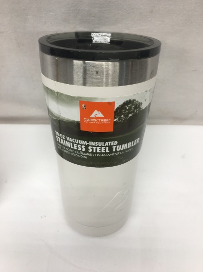 Ozark Trail 20oz Vacuum Insulated Stainless Steel Tumbler/White