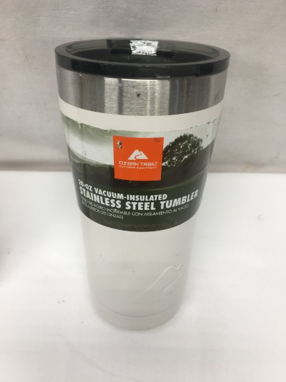 Ozark Trail 20oz Vacuum Insulated Stainless Steel Tumbler/White