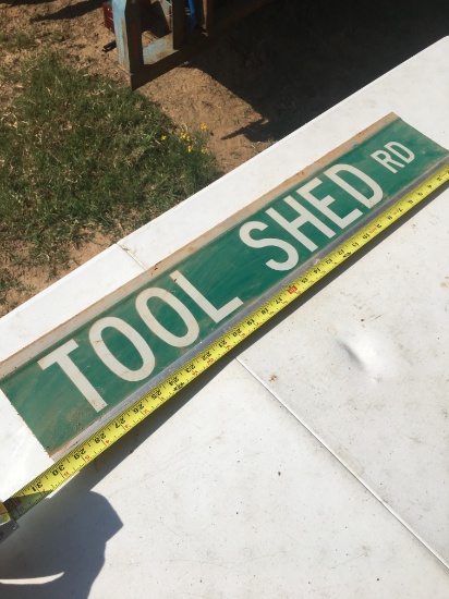 Tool Shed RD Metal Sign (30 Inch Long)/Double Sided