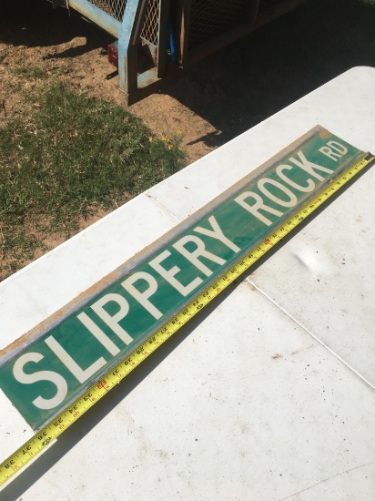 Slippery Rock RD Metal Sign (36 Inches Long)/Double Sided (Local Pick Up Only)