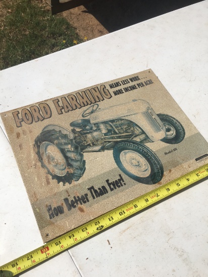 Ford Farming Model 8N Metal Sign (16 Inches Long)