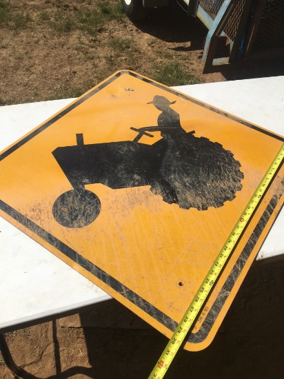 Tractor Crossing Metal Sign (30 Inches Long)(Local Pick Up Only)