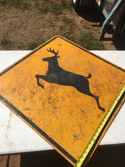 Deer Crossing Metal Sign (30 Inches Long)(Local Pick Up Only)