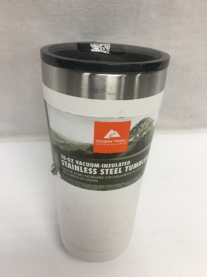 Ozark Trail 20oz Vacuum Insulated Stainless Steel Tumbler/White