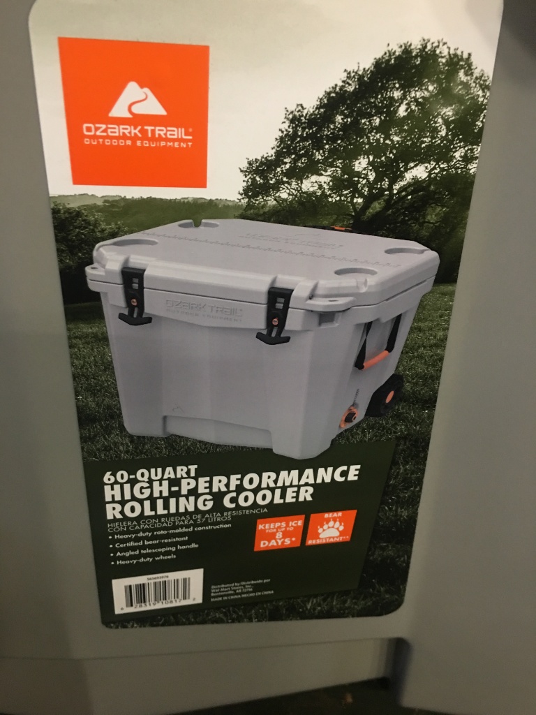 ozark trail 60 qt high performance rolling cooler