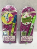 (2) Sassy Sweet Matching Pen, Button, & Key Chain Sets