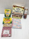 Box Lot/Colored Pencils, Markers, Journals, Cookbook, ETC