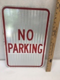 Approx 18 Inch No Parking Metal Sign/Single Sided