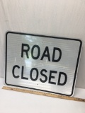 Approx 30 Inch Long Road Closed Metal Sign/Single Sided