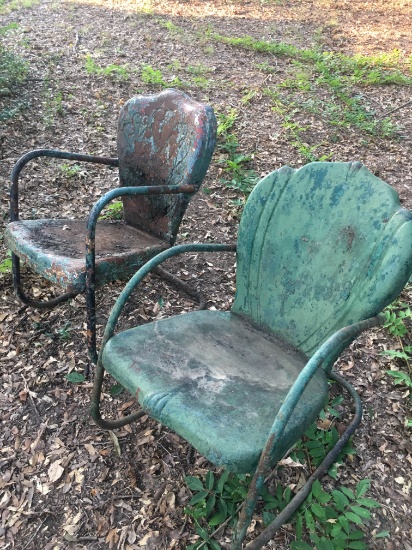 (2) Old Metal Chairs (Local Pick Up Only)