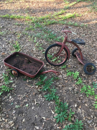 Lot of Metal Tricycle & Wagon (Local Pick Up Only)