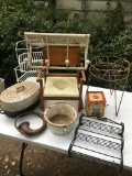 Box Lot/Metal Décor, Planter Stands, Mattel Jack n Box, ETC (Local Pick Up Only)