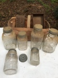 Box Lot/Ball & Kerr Mason Jars, Basket, ETC