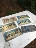 Box Lot/6 Metal License Plates