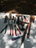 Box Lot Of Misc Tools/Pipe Wrench, Vise Grips, Strippers, ETC (Local Pick Up Only)