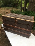 Old Wooden & Metal Foot Locker/Trunk (Local Pick Up Only)