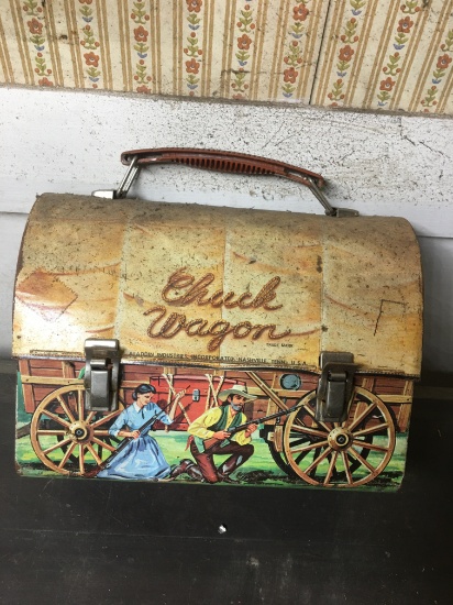 Vintage Chuck Wagon Metal Kids Lunchbox