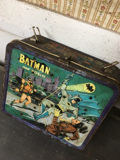 Vintage Batman and Robin Metal Kids Lunchbox