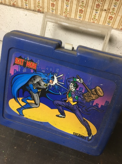 Old Batman Plastic Kids Lunchbox with Thermos