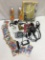 Box Lot/Old Baseball Cards, AC to DC Power Cords, Shower Curtain, ETC