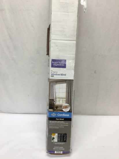 Better Homes & Gardens 2in Cordless Faux Wood Blind/34in X 64in