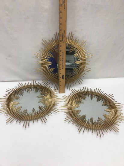 (3) Metal Décor Mirrors