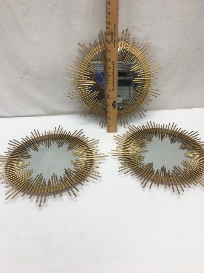 (3) Metal Décor Mirrors