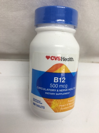 CVS Health B12 500mcg/100 Pack (EXP: 6/2020)
