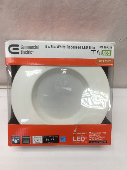 Commercial Electric 5 & 6in White Recessed LED Trim/X65