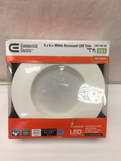 Commercial Electric 5 & 6in White Recessed LED Trim/X66