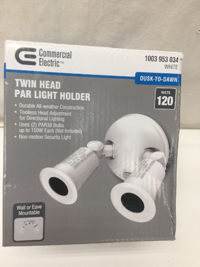 Commercial Electric Dusk to Dawn Twin Head PAR Light Holder