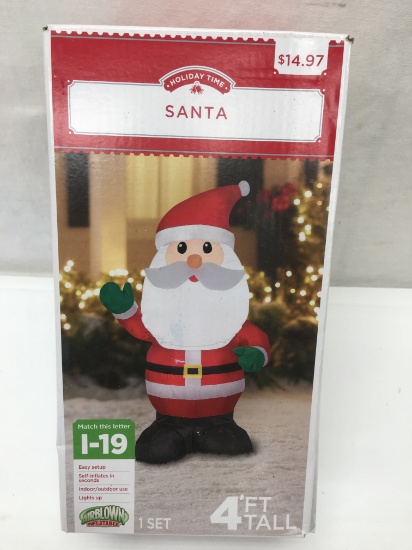 Holiday Time 4 Foot Santa Inflatable