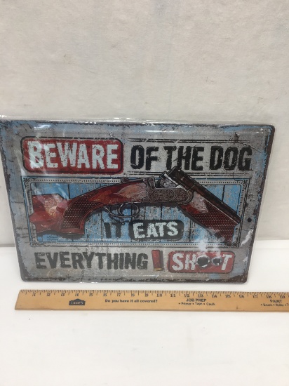 Beware of the Dog Metal Sign