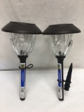 (2) Hampton Bay Solar LED Pathway Lights