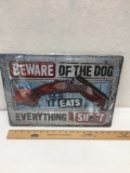 Beware of the Dog Metal Sign