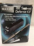 MAXAM 3 Piece Self Defense Kit/Stun Gun, Door Stop Alarm, Tactical Pen