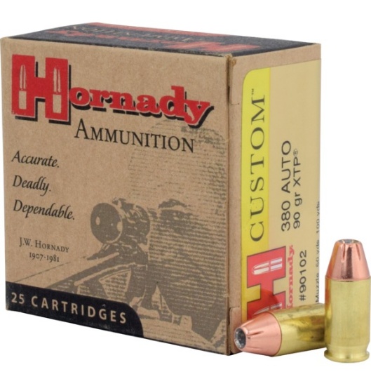 HOR 380ACP 90GR XTP/HP AMMO 25RD/BX 10BX/CS