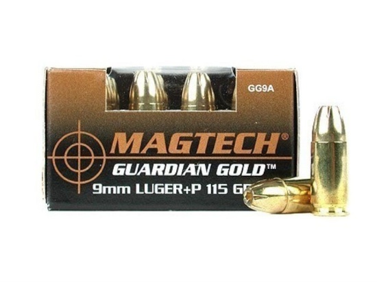 MAG 9MM +P 115 GR JHP GUARDIAN GOLD 20 RD/BX 50 BX/CS