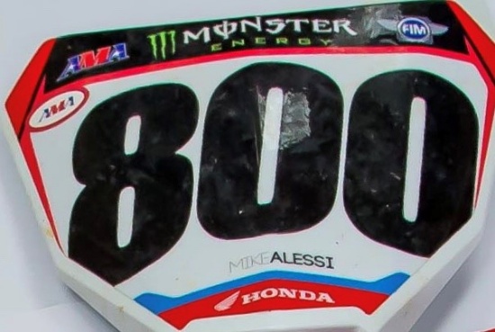 800 - Mike Alessi - Race Plastics - Front Number Plate - Smartop Bullfrog Spas Honda