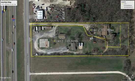 Commercial Tract and Single Family Home on 4.15 ac