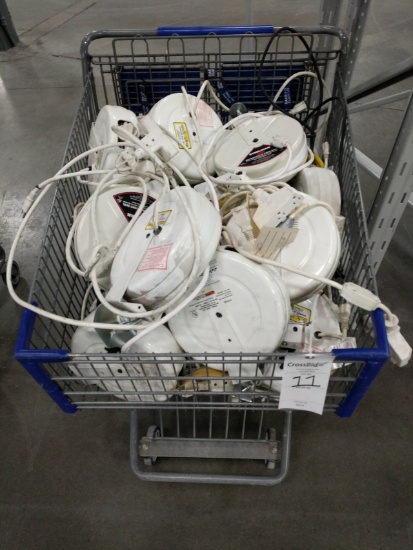 Shopping Cart With Heavy Duty Electric Extension Cords Retractable Cord Reels