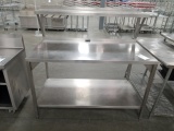 60 Inch x 30 Inch Stainless Steel Prep Table With Lower Shelving Unit