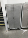 Two Door Metal Storage Cabinet On Wheels