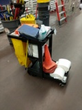 Janitorial Cart With Misc. Cleaning Supplies