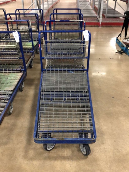 60 Inch Long Blue Flatbed Carts