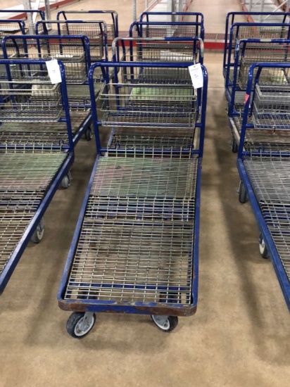 60 Inch Long Blue Flatbed Carts