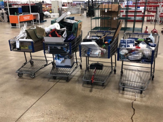 (4) Shopping Carts Full Of Misc. Including Tools