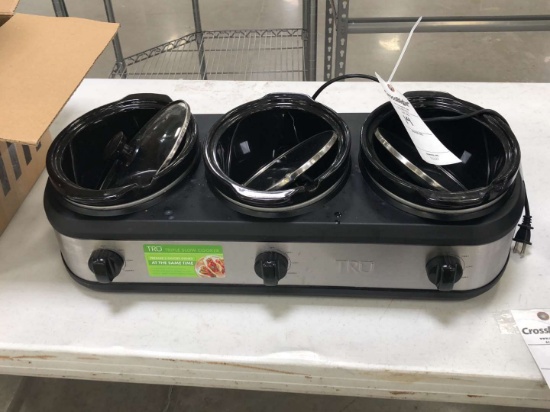 (1) 120 Volt Triple Slow Cooker